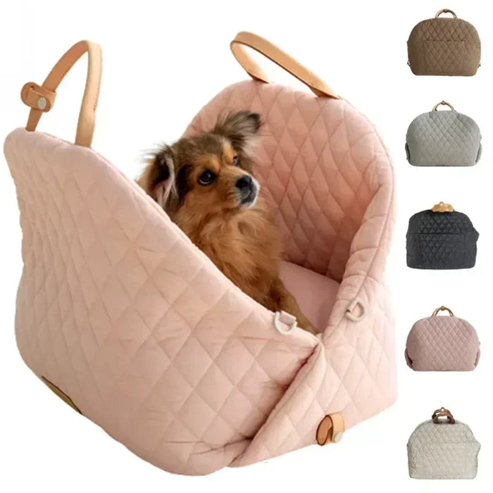 Porte-animal de luxe – Porte-chien, siège auto et lit de voyage avec harnais, porte-chiot lavable pour Chihuahua et Yorkie