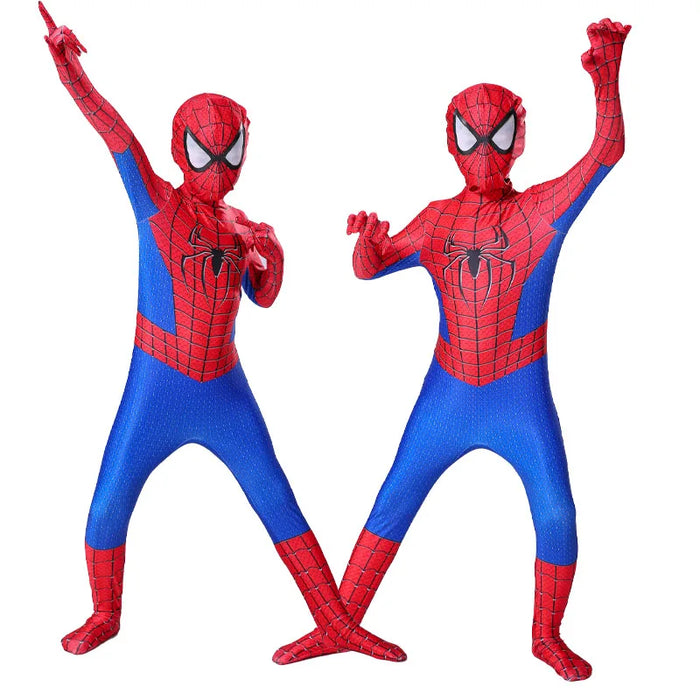 Spiderman Cosplay Fancy Kostüme Overall für Kinder Miles Morales Superheld Halloween Karneval Zentai Bodysuit