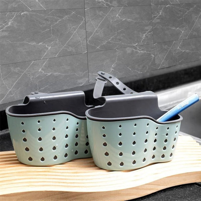 Panier de rangement d'évier bleu créatif avec Drain-panier suspendu réglable pour robinets de cuisine