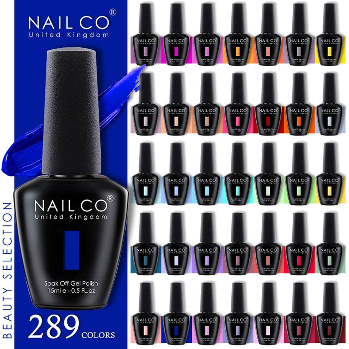 NAILCO 15ml Serie Negra Esmalte de uñas en gel 333 colores Azul UVLED Laca en gel Rojo desnudo Soak Off Semi permanente UV Laca en gel para uñas