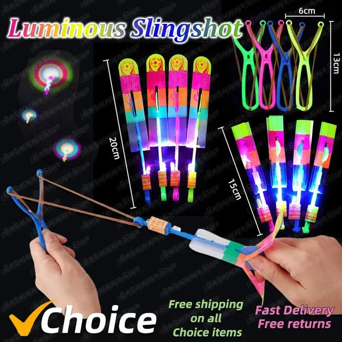 100Pcs Colorful LED Light Flying Arrow Accessories - Fun Helicopter Toys for Party and Entertainment