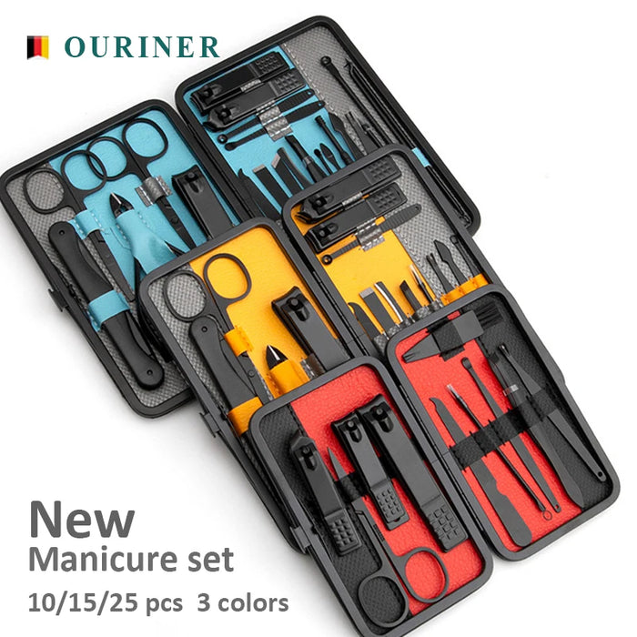 Maniküre-Set, 10/15/25-teilig, komplettes Funktionsset, professionelles Pediküre-Set, Nagelknipser mit tragbarer Tasche, perfektes Geschenk