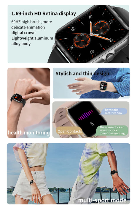 Digitale Herren- und Damen-Smartwatch mit Herzfrequenzmesser, wasserfeste Sport-Fitnessuhr für Xiaomi- und Huawei-Smartphones 2023