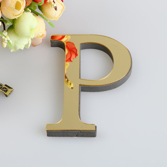 Autocollant mural 26 lettres miroir-autocollants acryliques 3D pour décoration créative de la maison, parfait pour les fêtes, mariages et noël, Style rétro