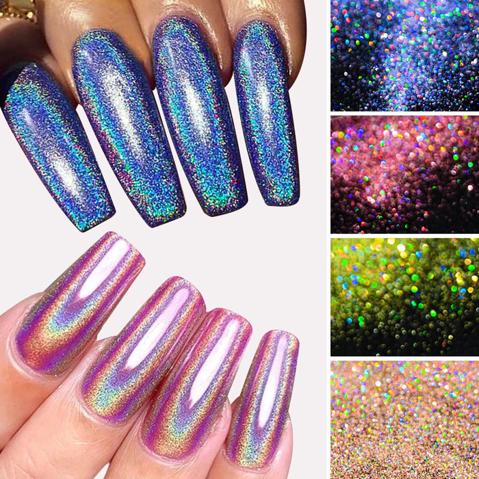 Poudre de paillettes pour ongles - Paillettes dégradées laser pour une manucure créative