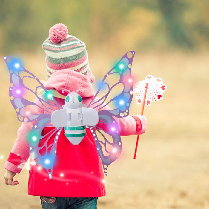 Elastische Feuerwerksflügel für Kinder mit Lichtern – Engelskleid für Party und Cosplay