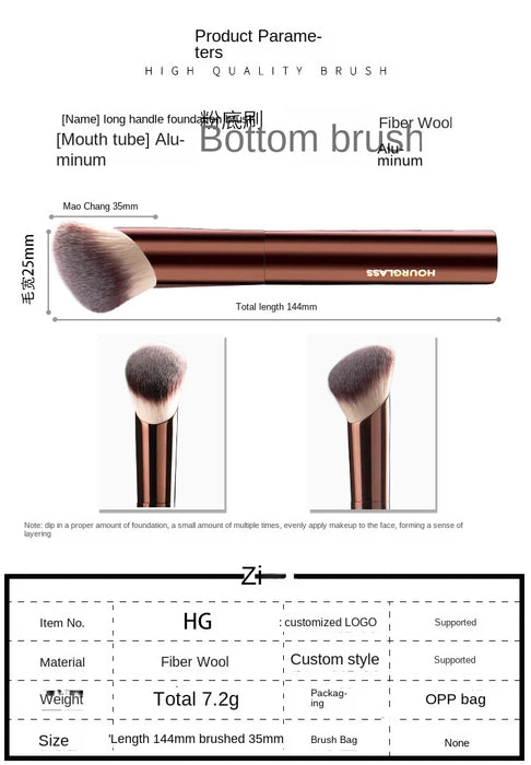 Sanduhr-Make-up-Pinsel für Foundation und Concealer – langer Griff und schräger Make-up-Pinsel