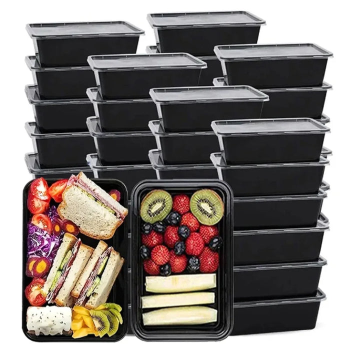 Caja de comida desechable para frigorífico - Almacenamiento de ensaladas de frutas y sándwiches con tapa - Artículos de catering