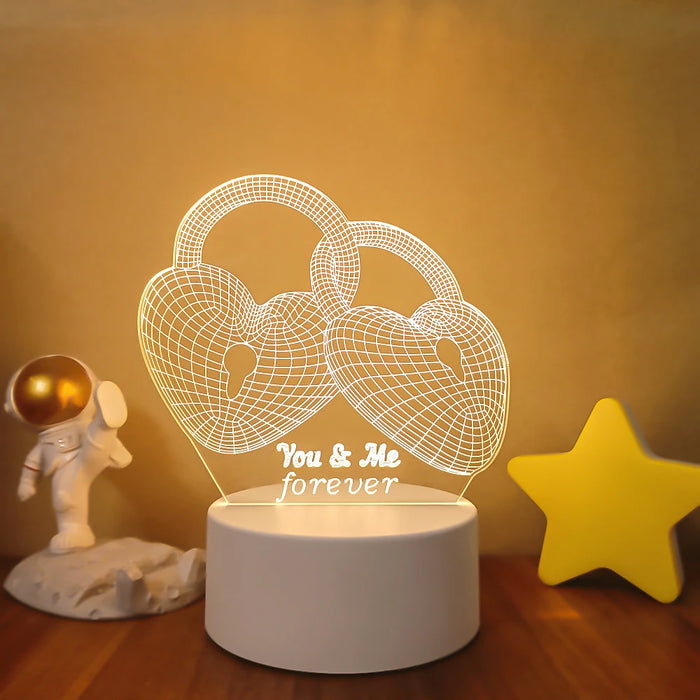 Lámpara de noche LED Sololander Creative 3D Illusions - Lámpara de mesa única para decoración del hogar con pantalla acrílica