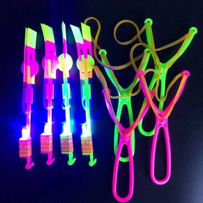 100Pcs Colorful LED Light Flying Arrow Accessories - Fun Helicopter Toys for Party and Entertainment