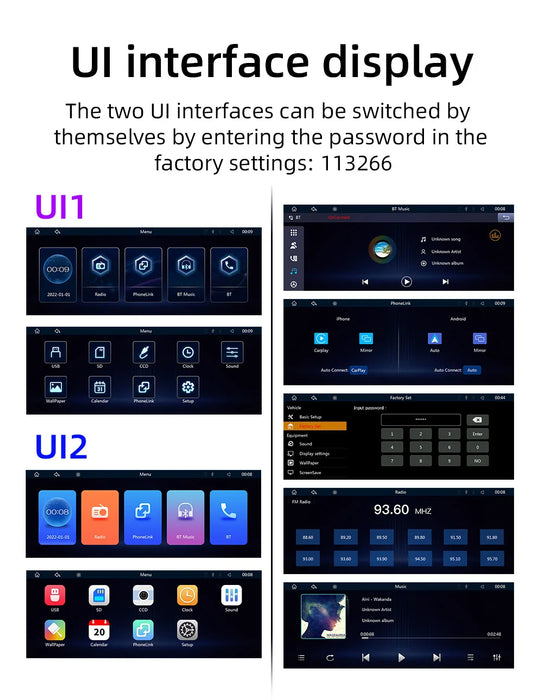 Universeller 10,26-Zoll-Bildschirm, Autoradio, Multimedia, WIFI-Videoplayer, kabelloser Carplay-Bildschirm für Apple oder Android