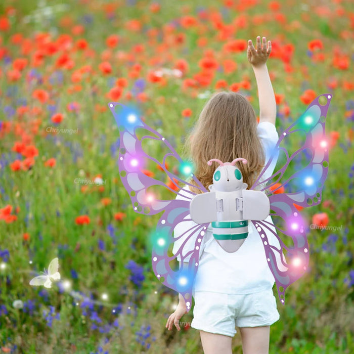 Elastische Feuerwerksflügel für Kinder mit Lichtern – Engelskleid für Party und Cosplay