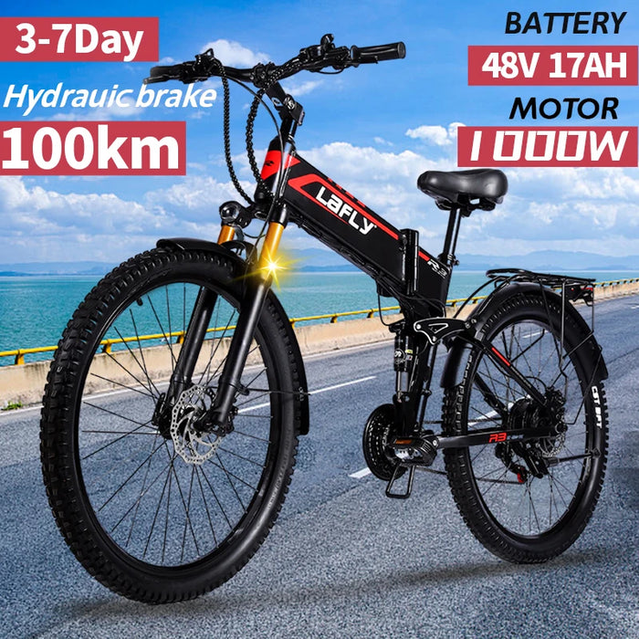 LAFLY X3 PRO 27,5 pouces 1000W vélo électrique pliant 48V VTT VTT assisté au lithium