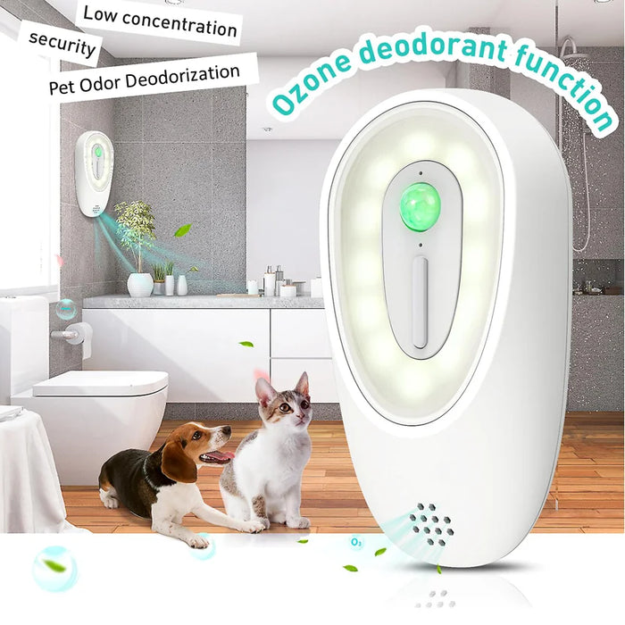 Dissolvant d'odeurs intelligent pour chats et chiens - Désodorisant en boîte, purificateur d'air rechargeable pour animaux de compagnie