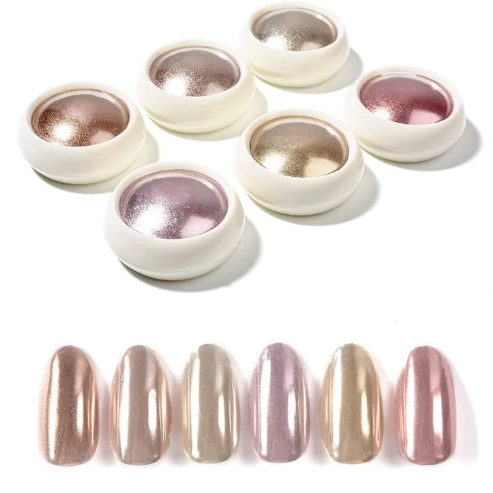 Poudre à paillettes miroir pour ongles, effet métallique, Rose, or, argent, vernis Gel UV, flocons de pigments chromés, poussière de manucure