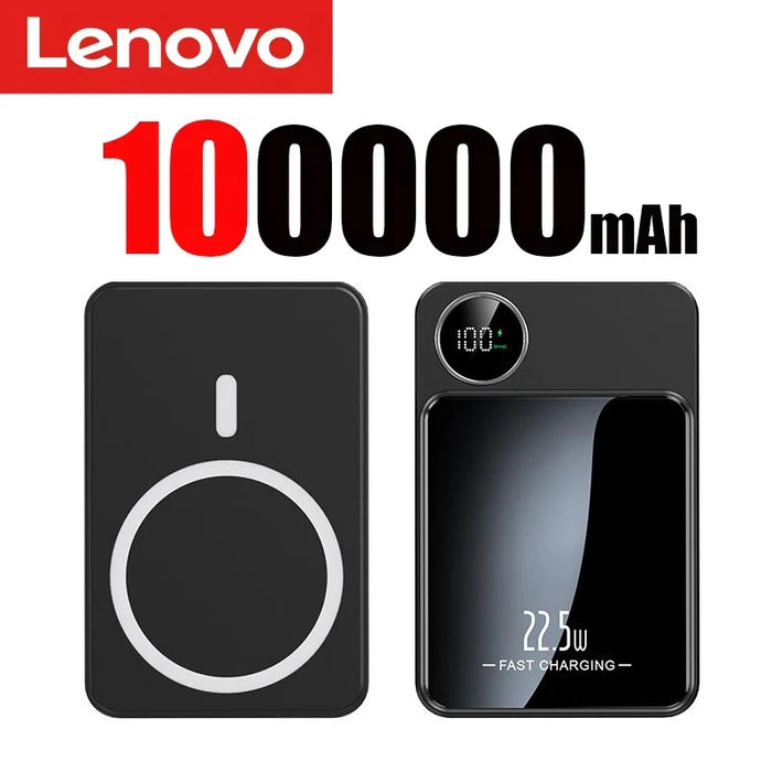 Lenovo 20000 mAh kabellose magnetische Powerbank, ultradünn, PD 22,5 W, schnell aufladbarer mobiler Akku für MagSafe für iPhone 16 und Samsung