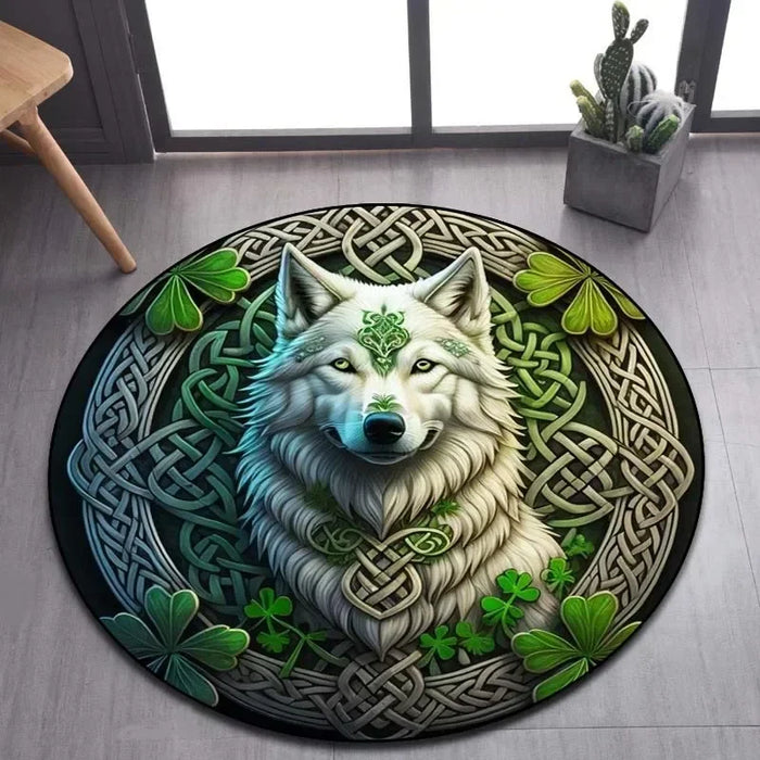 Viking Valknut Yggdrasil Tree of Life Runder Teppich, Teppich für Wohnzimmer, Schlafzimmer, Sofa, Spielzimmer, rutschfeste Bodenmatte