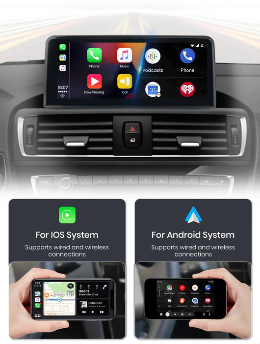 Junsun sans fil CarPlay et Android Auto autoradio pour BMW 1 2 3 4 F20 F21 F22 F30 F31 F32 F33 F34 F36 multimédia GPS 2din