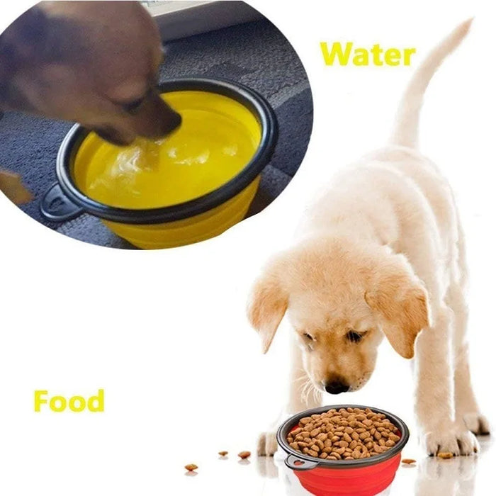 Gamelle pliable en silicone pour animaux de compagnie – Bol d'eau portable et récipient de nourriture pour chiens et chats, parfait pour l'extérieur et les voyages