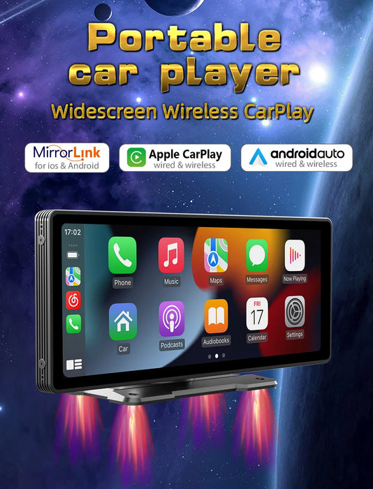 Écran universel 10.26 "autoradio multimédia WIFI lecteur vidéo écran Carplay sans fil pour Apple ou Android