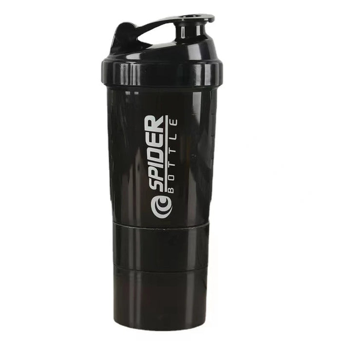 500 ml tragbarer Protein-Shaker mit integriertem Pulverbehälter – Mischflasche für Fitnessstudio und Sport mit Schneebesen