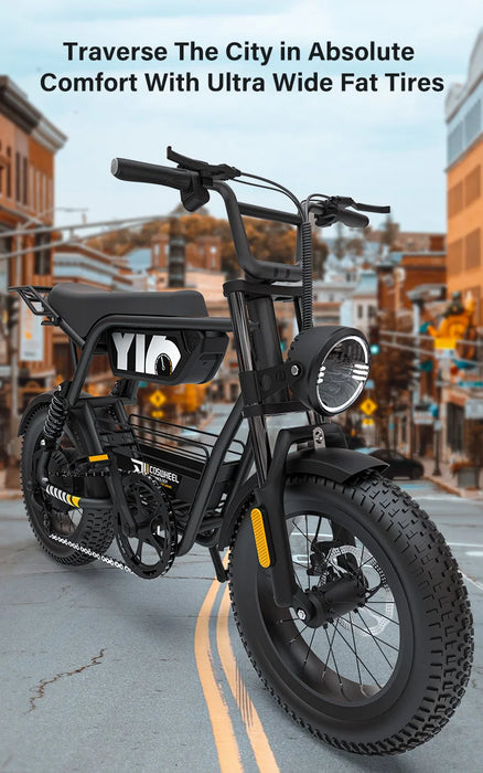 Coswheel Y16 1000W 48V 15AH Elektrofahrrad – Fatbike für Pendler und Offroad, Offroad-E-Bike für Erwachsene