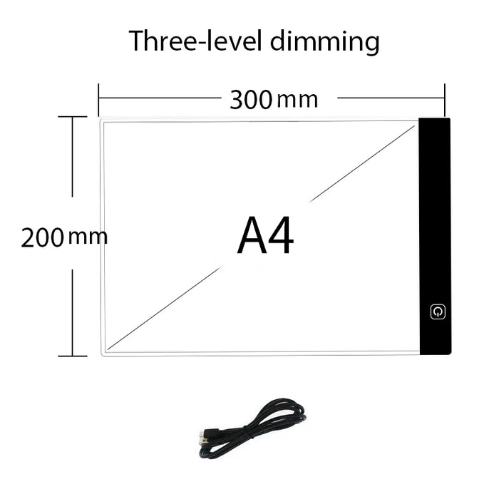 Bloc-notes de dessin à LED réglable avec 3 niveaux de luminosité, jouet éducatif pour enfants et animateurs de peinture