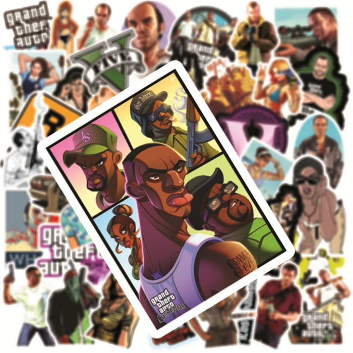 Autocollants de personnages GTA - 50 autocollants imperméables pour votre expression personnelle