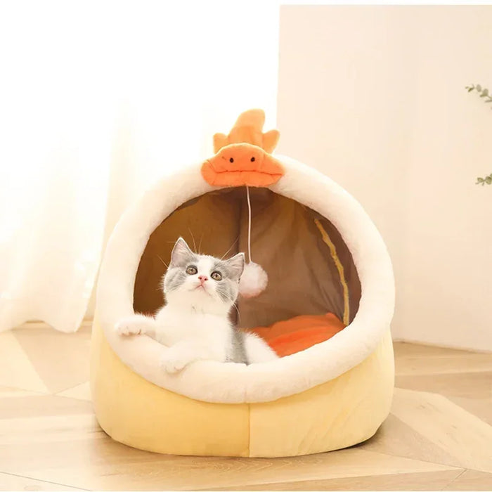 Cojín para gatos, cesta suave y cálida para mascotas, tumbonas acogedoras para gatitos, cojín, tienda para mascotas para perros pequeños, cama lavable para gatos para invierno