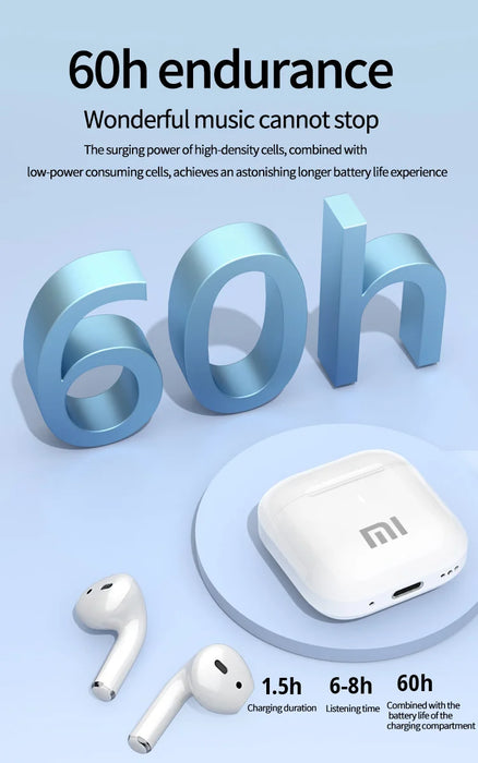 XIAOMI MIJIA Buds5 Auriculares Inalámbricos con Sonido HIFI, Bluetooth 5.3, Resistentes al Agua y Micrófono para Deportes y Juegos en Android e iOS