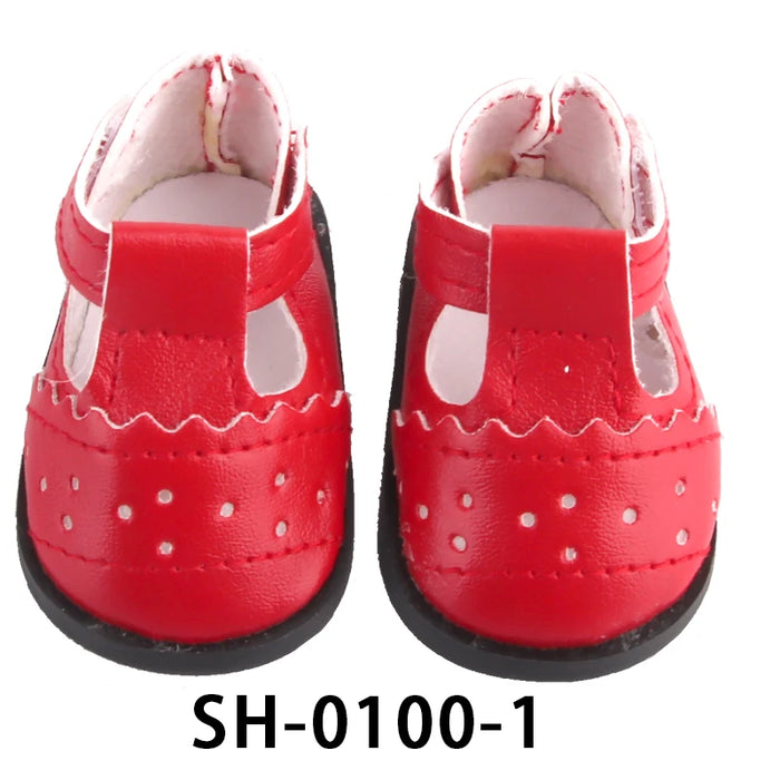 Elegante 7-cm-Puppen-Lederstiefel – Hohlstiefel für 18-Zoll-amerikanische Puppen und 43-cm-Neugeborenen-Babypuppen