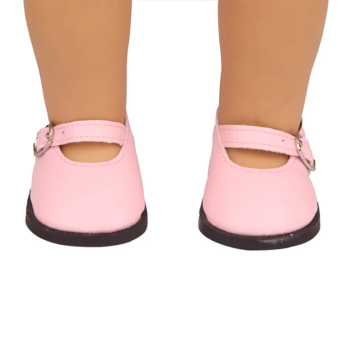 Elegante 7-cm-Puppen-Lederstiefel – Hohlstiefel für 18-Zoll-amerikanische Puppen und 43-cm-Neugeborenen-Babypuppen