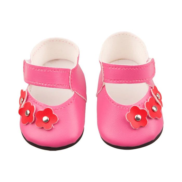 Elegante 7-cm-Puppen-Lederstiefel – Hohlstiefel für 18-Zoll-amerikanische Puppen und 43-cm-Neugeborenen-Babypuppen