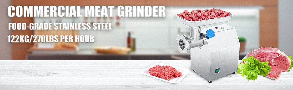 VEVOR 122Kg/H Powerful Electric Meat Grinder - Portable Meat Grinder and Sausage Maker for Home