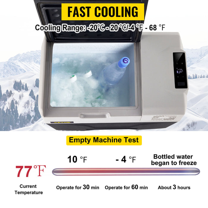 VEVOR Bärbar Mini Kylskåp 30L 40L 50L för Bil, Camping och Picknick med Kompressor och 12V/24V/220V Strömförsörjning